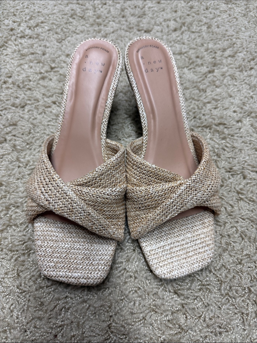 a new day Neutral Woven Slide Mules-7.5